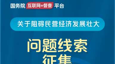 黄色片男操女视频免费看国务院“互联网+督查”平台公开征集阻碍民营经济发展壮大问题线索